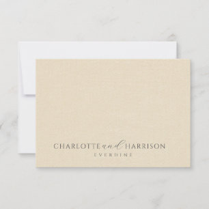 Personalised Wedding Monogram Cream Faux Linen  Card