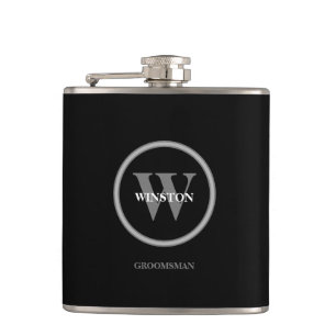 Personalised Wedding Monogram Groomsmen Hip Flask