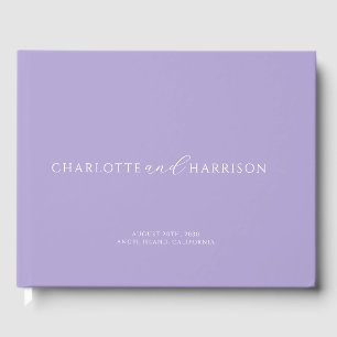 Personalised Wedding Monogram Lavender Guest Book