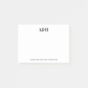 Personalised Wedding Monogram Stationery Elegant Post-it Notes