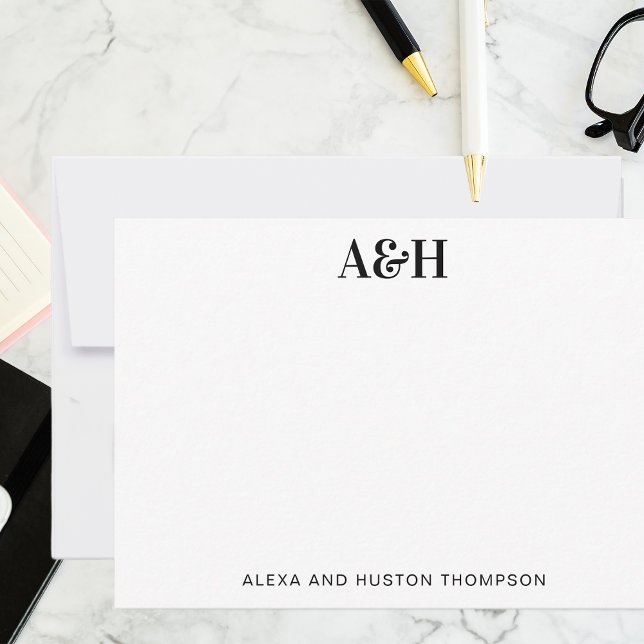 Personalised Wedding Monogram Stationery Elegant Thank You Card (Creator Uploaded)