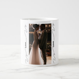 Personalised Wedding Mug with Flourished Love