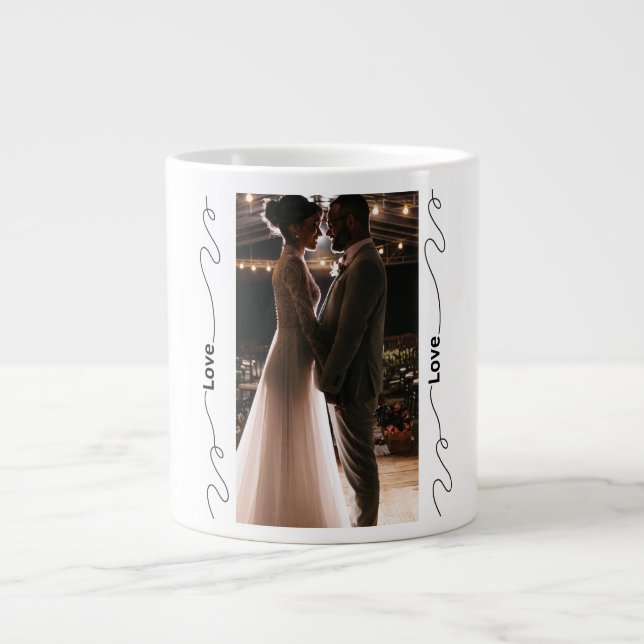 Personalised Wedding Mug with Flourished Love (Front)