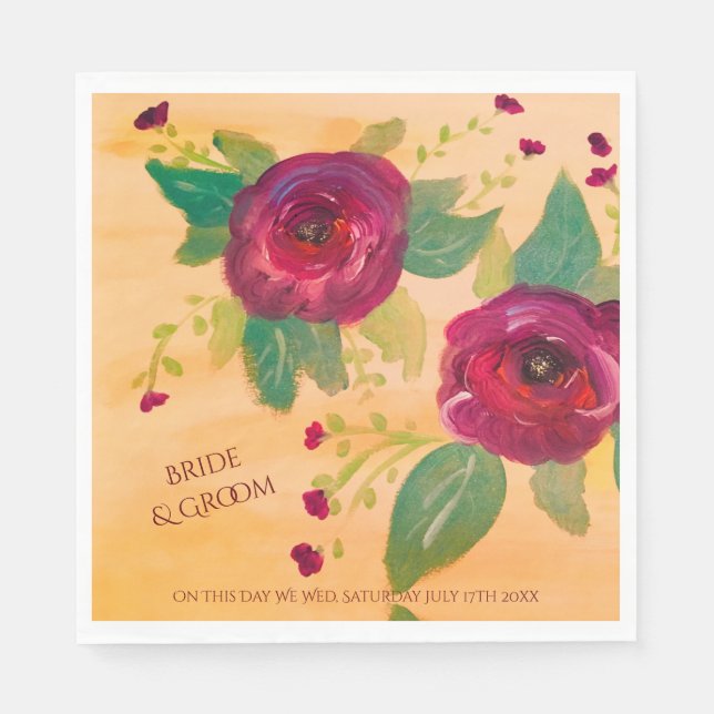 Personalised Wedding Napkins (Front)