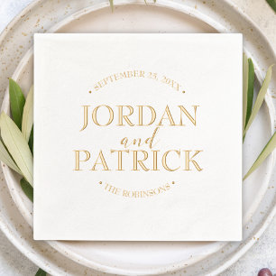 Personalised Wedding Napkins Couples Name & Date