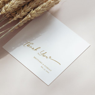 Personalised Wedding Napkins - Gold Foil Thank You