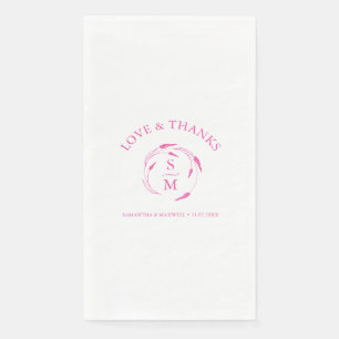 Personalised Wedding Napkins Monogrammed Initials