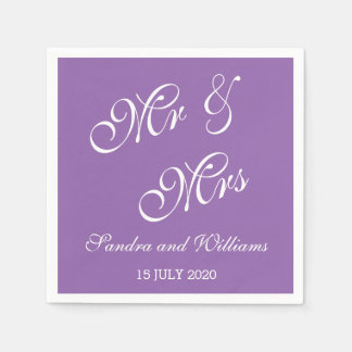 Personalised Wedding Napkins | Mr And Mrs
