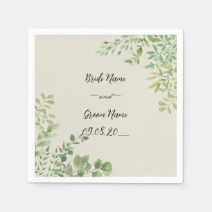 Personalised Wedding Napkins with Names & Date