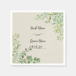 Personalised Wedding Napkins with Names & Date |