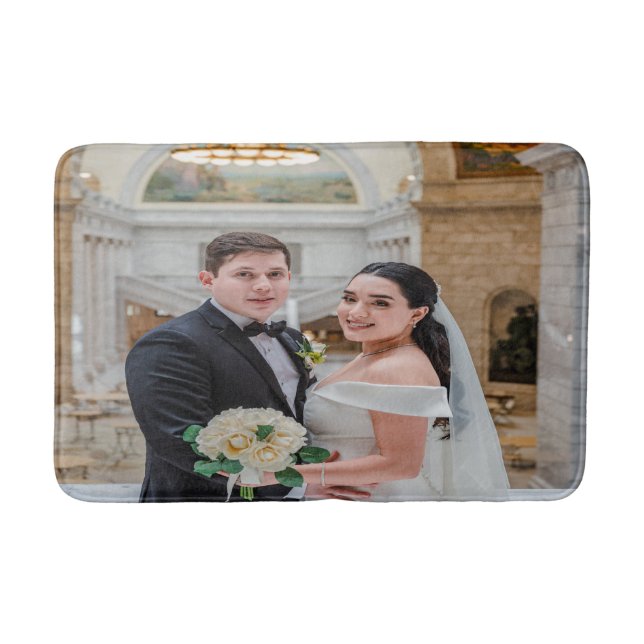 Personalised Wedding or Anniversary Bath Mat (Front)