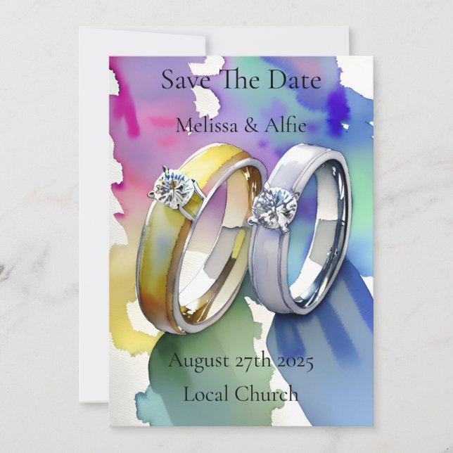 Personalised wedding or engagement Invitation (Front)