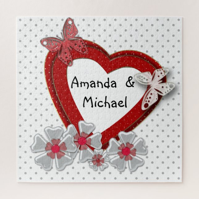 Personalised, wedding or Valentine's day Jigsaw Puzzle (Vertical)