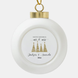 Personalised Wedding Ornament with Names & Year