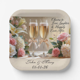 Personalised Wedding Paper Cup- Happily Ever After Plate