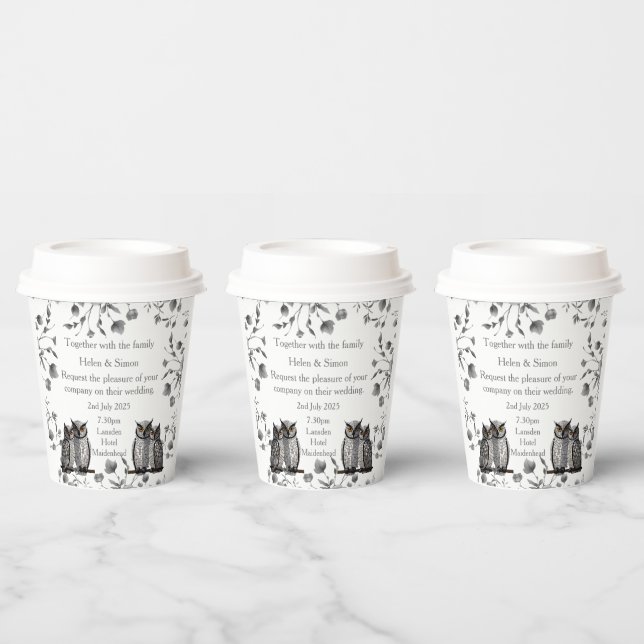 Personalised Wedding  Paper Cups (Multi)