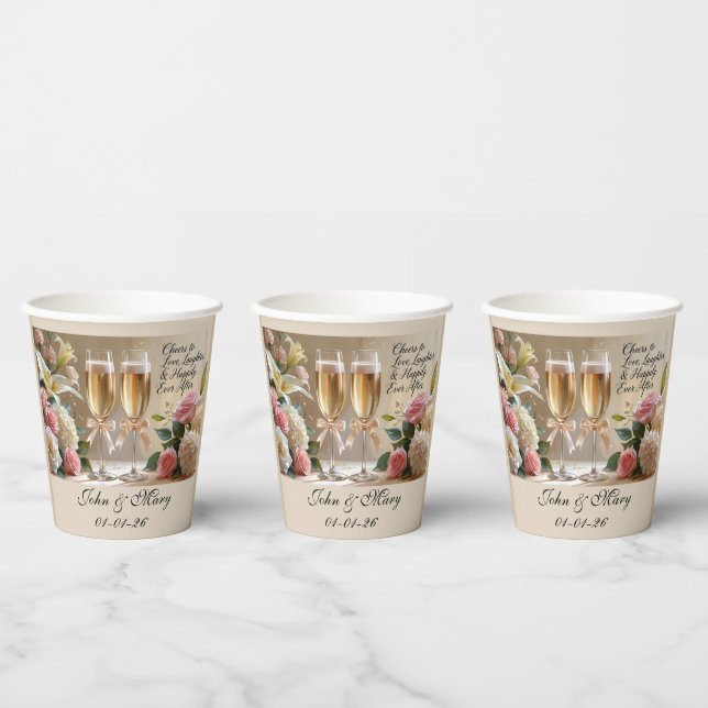 Personalised Wedding Paper Cups (Multi)