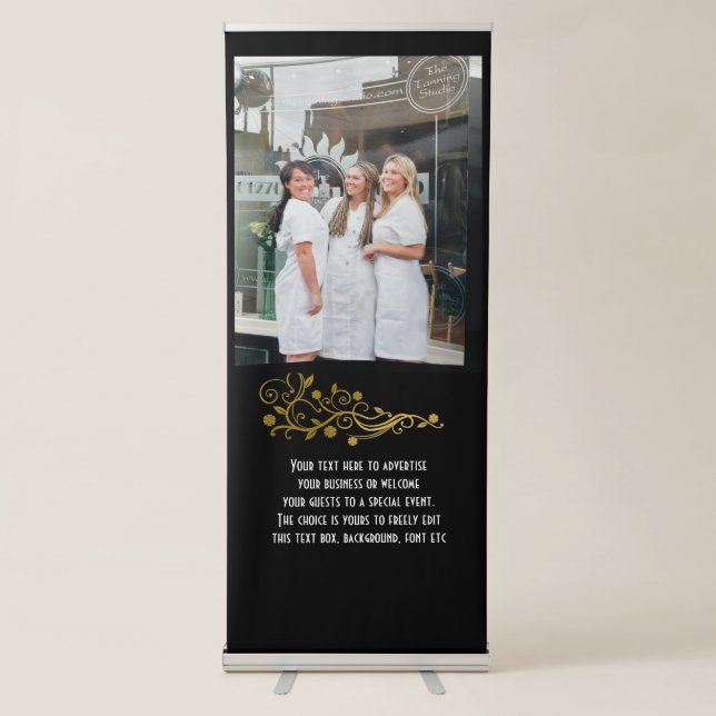 Personalised Wedding Party or Small Business Ad Retractable Banner (Front)