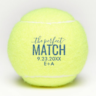 Personalised Wedding Perfect Match Blue Tennis Balls