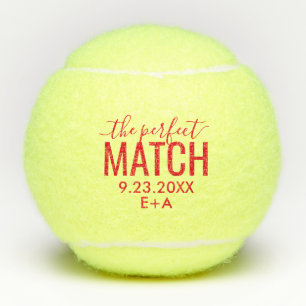 Personalised Wedding Perfect Match Red Tennis Balls