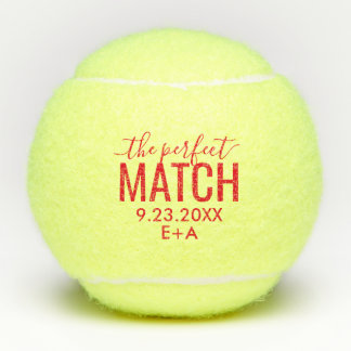 Personalised Wedding Perfect Match Red Tennis Balls