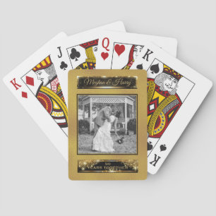 Personalised Wedding Photo 50th Golden Anniversary Playing Cards