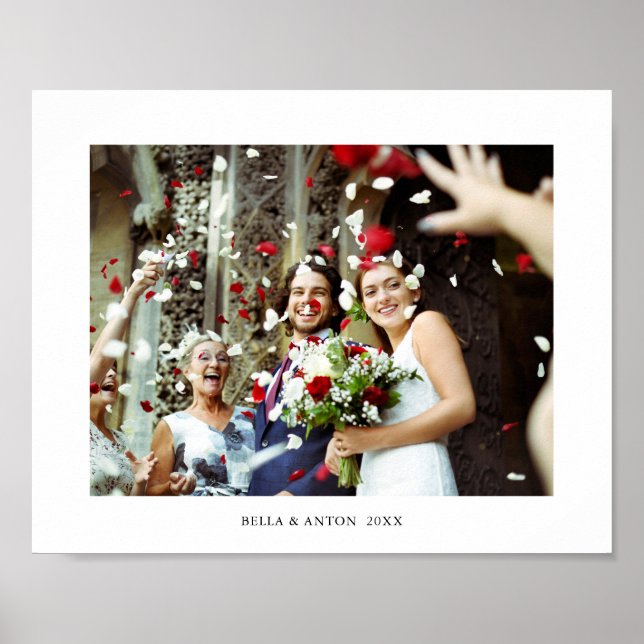 Personalised Wedding Photo and Name Print (Front)