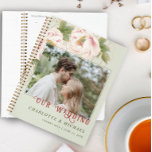Personalised Wedding Photo Blush and Sage Floral Planner<br><div class="desc">Personalised Wedding Photo Blush Pink Peony Floral Planner features a customisable photo surrounded by watercolor blush pink peony and gold line flowers, with modern hand lettering script typography on the subtle sage green background. ♥ View the collection on this page to find matching products. ♥Customise it with your text by...</div>