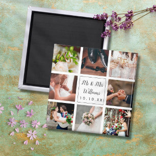 Personalised Wedding Photo Collage Magnet