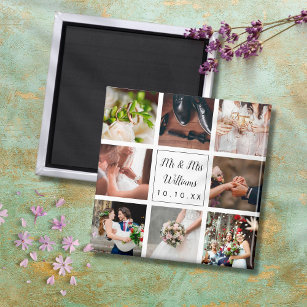 Personalised Wedding Photo Collage Magnet