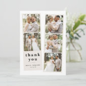 Personalised Wedding Photo Collage Modern Thank You Card (Standing Front)