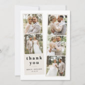 Personalised Wedding Photo Collage Modern Thank You Card (Front)