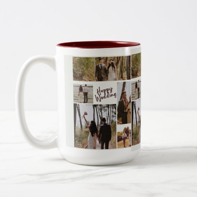 Personalised Wedding Photo Collage Mug  (Left)