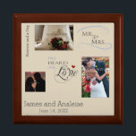 Personalised Wedding Photo Collage w/ CustomText Gift Box<br><div class="desc">Keep the memories of your special day close with this photo collage featuring room for 3 of your favourite wedding photos,  personalised with your names!  A soft tan background looks great with many different decors.  Makes a unique gift that will truly be treasured.</div>