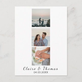Personalised Wedding Photo Custom 3 Photo Keepsake Postcard