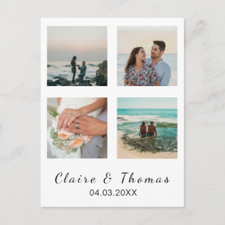 Personalised Wedding Photo Custom 4 Photo Keepsake Postcard