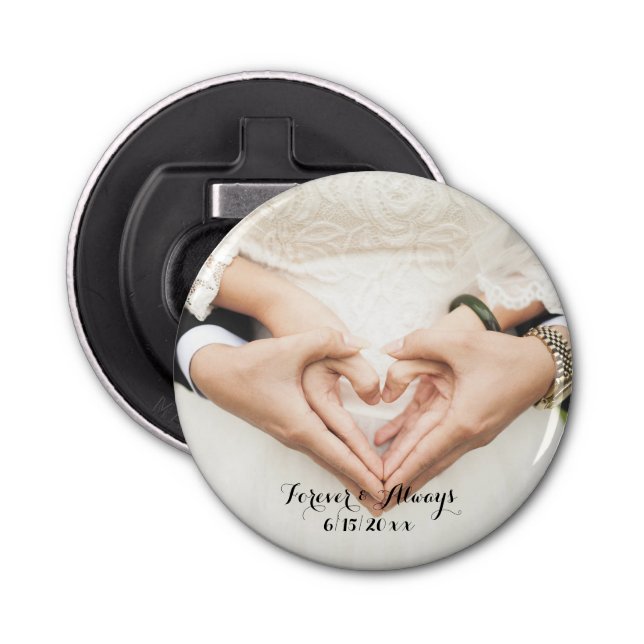Personalised Wedding Photo Forever & Always Bottle Opener (Front)