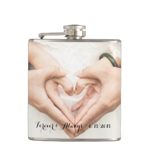 Personalised Wedding Photo Forever & Always Hip Flask