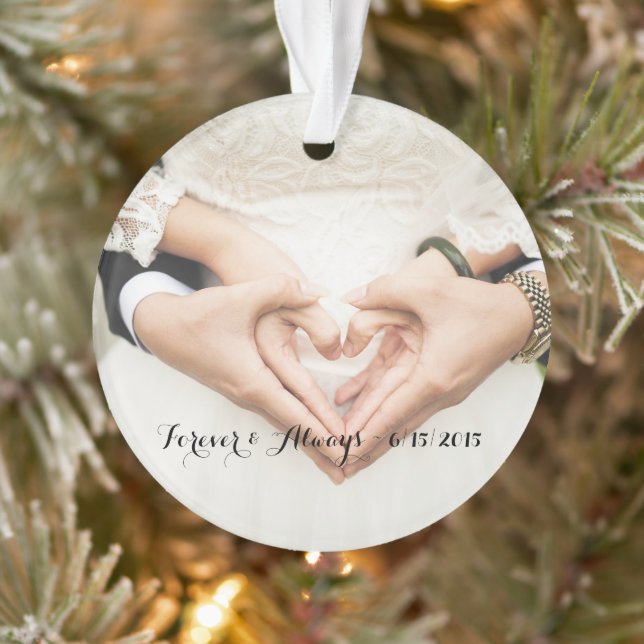 Personalised Wedding Photo Forever & Always Ornament (Tree)