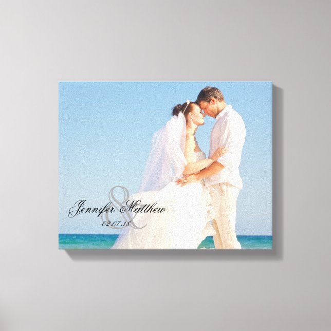 Personalised Wedding Photo Keepsake Canvas Print (Front)