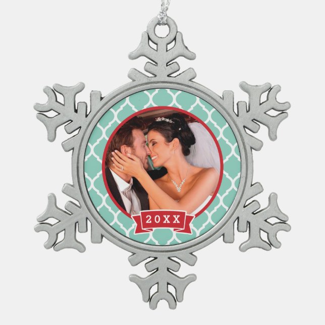 Personalised Wedding Photo Keepsake Ornament (Front)