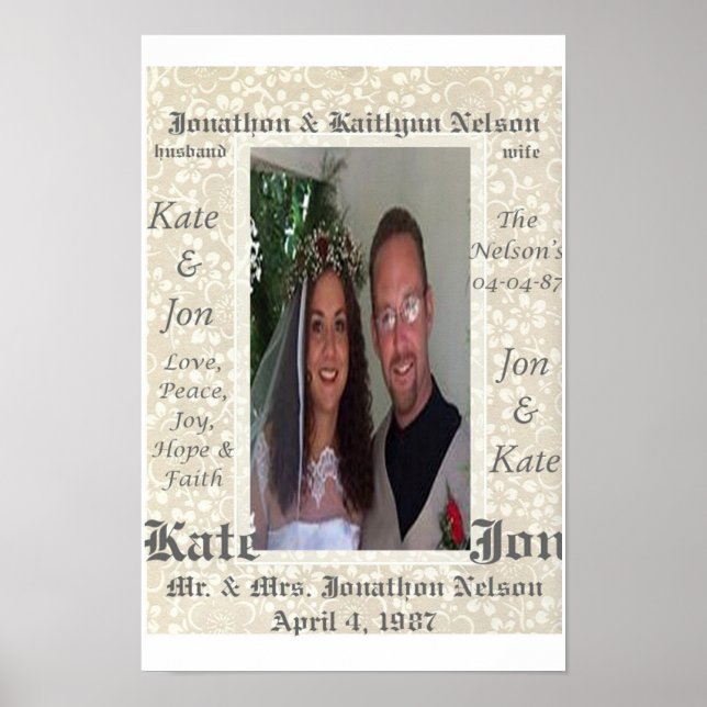 Personalised Wedding Photo Poster (Front)