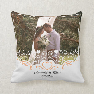 Personalised wedding Photo save name and date Cushion