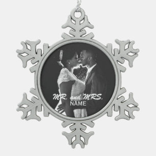 Personalised Wedding Photo Snowflake Ornament
