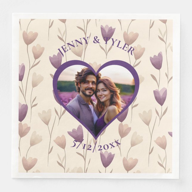 Personalised Wedding | Photo Template Napkin (Front)