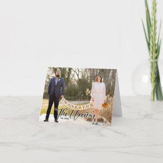Personalised Wedding Photo Thank You Card 