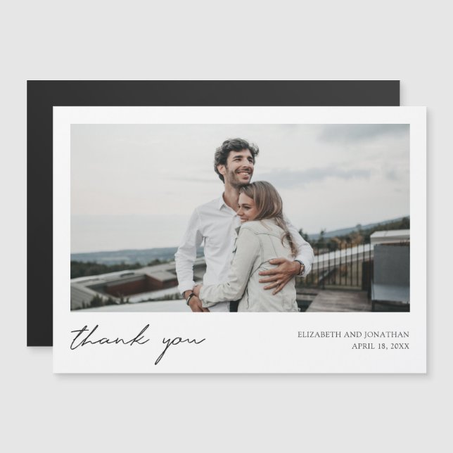 Personalised Wedding Photo Thank You Magnet (Front/Back)