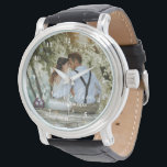 Personalised Wedding Photo With Modern Calligraphy Watch<br><div class="desc">The design has white rectangular frame on the lower side and modern calligraphy texts which can be customised to your preference. Replace the picture in the centre with your own wedding photo. It will make a lovely custom made wedding favour gifts for your guests or for your own keepsake.</div>