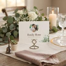 Personalised Wedding Place Card Rustic Botanical