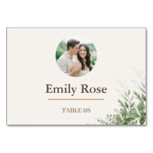 Personalised Wedding Place Card Rustic Botanical